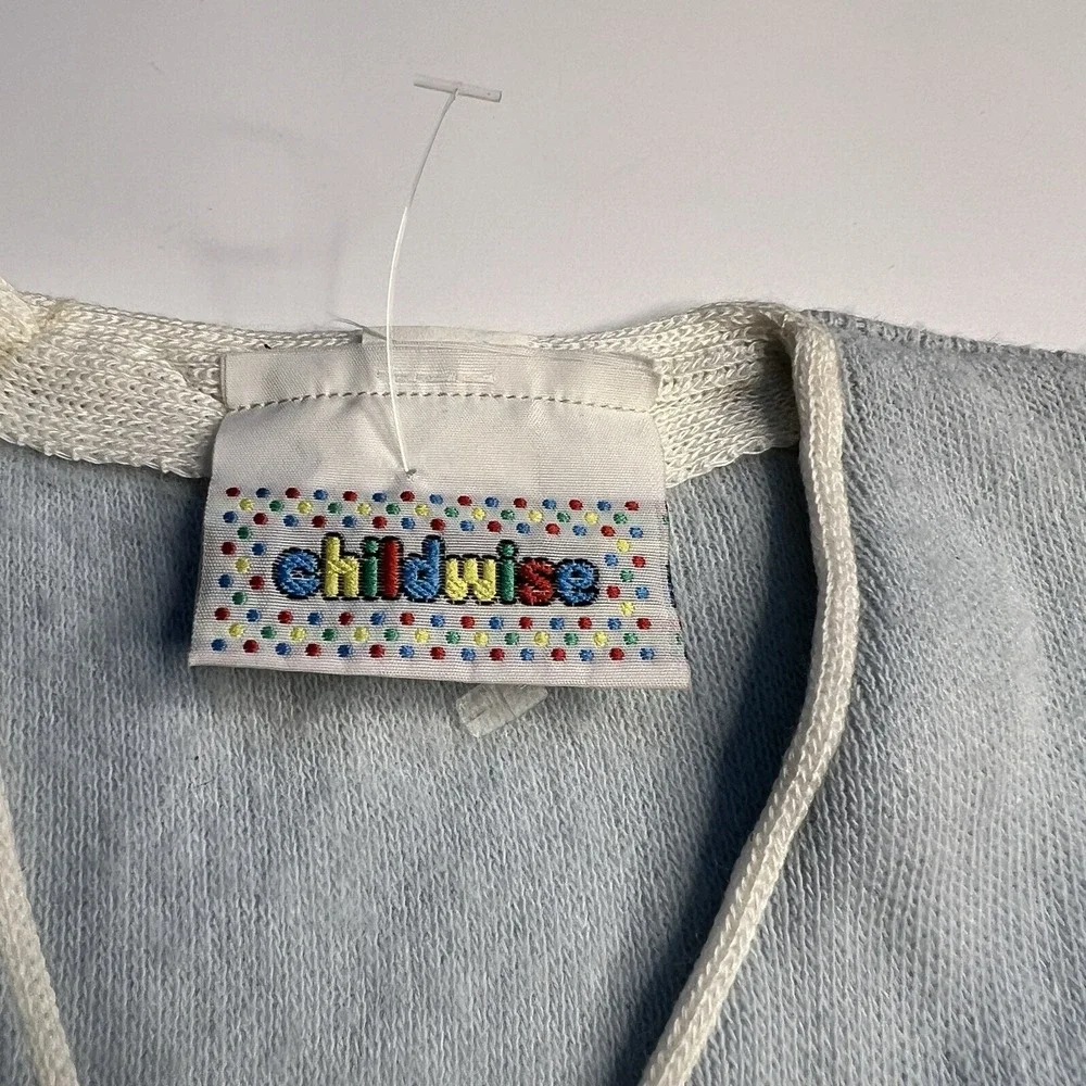 Vtg 1980's Childwise Baby Toddler Sweater Blue Coastal Nautical Preppy 18 Months